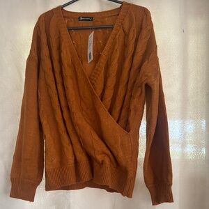 Women's Cable Knit Sweater - Rust